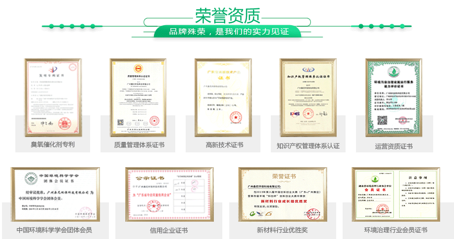 光催化氧化厂家荣誉证书